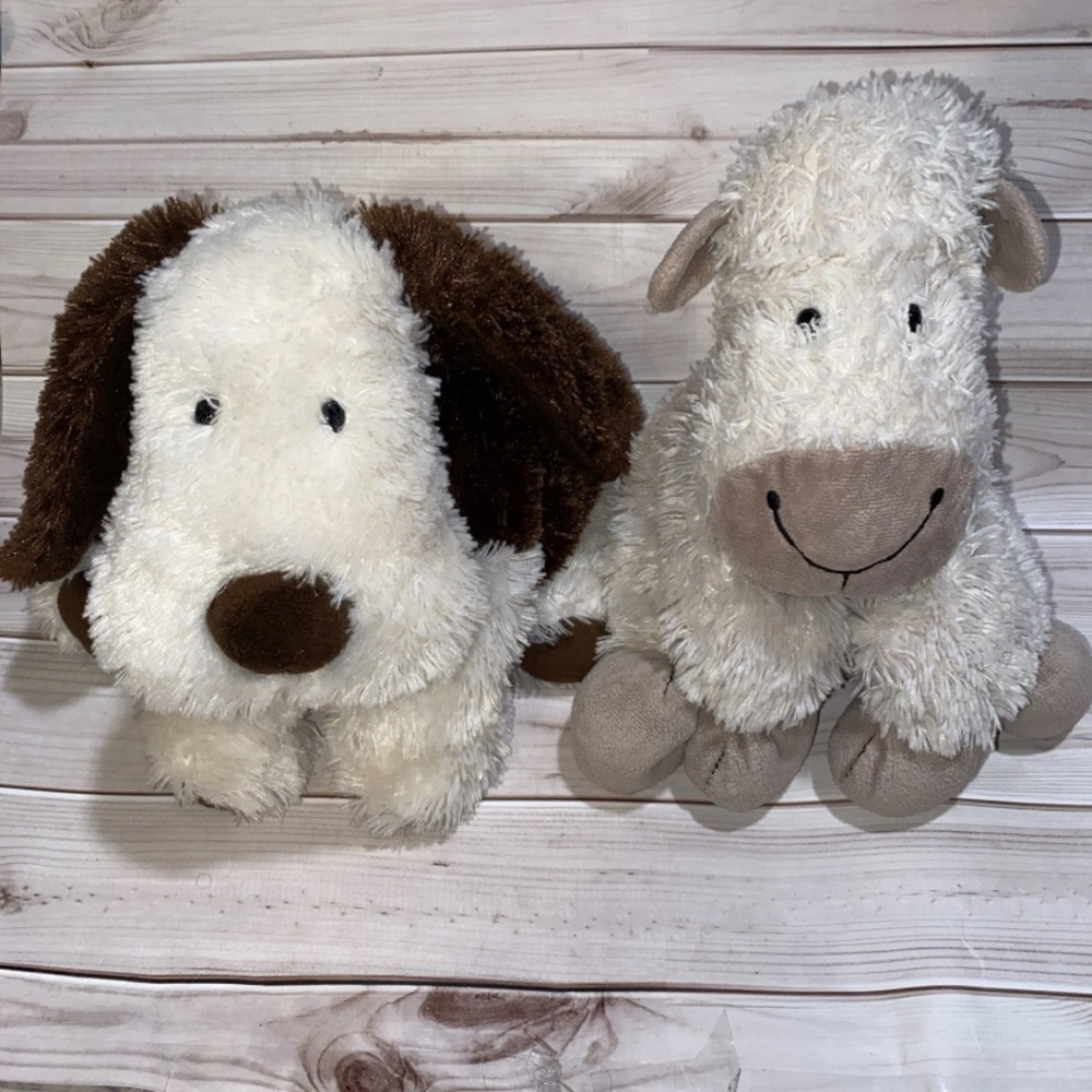 Jellycat LONDON LOT  Truffles Beanie Pillow Retired  Sheep and Dog
